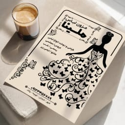 طرح وکتور لایه‌باز تراکت مزون لباس | قابل ویرایش و مناسب تبلیغات حرفه‌ای