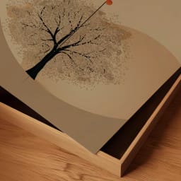 پوستر انتزاعی طبیعت ژاپنی با رنگ‌های خنثی | پوستر مینیمال | دکوراتیو ژاپنی | پوستر مدرن
