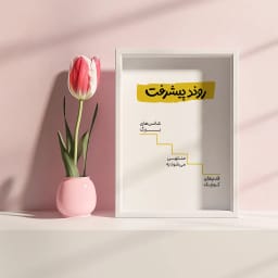 پوستر مینیمال روند پیشرفت، از قدم‌های کوچک تا شانس‌های بزرگ | طرح گرافیکی آماده چاپ و دانلود فوری | دکوراسیون انگیزشی