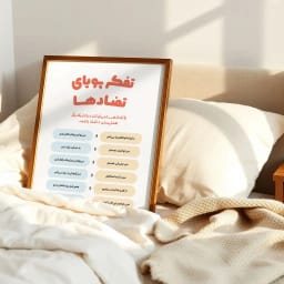 پوستر انگیزشی «تفکر پویای تضادها» | طرح قابل چاپ برای پذیرش هم‌زیستی تناقضات | افزایش انعطاف‌پذیری ذهنی و ارتقای رشد فکری
