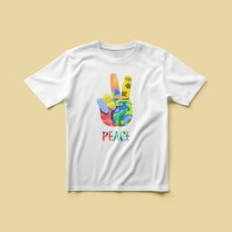 طرح وکتور تیشرت | Peace | نماد صلح و آرامش با طرح‌های رنگارنگ | قابل چاپ روی لباس