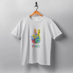 طرح وکتور تیشرت | Peace | نماد صلح و آرامش با طرح‌های رنگارنگ | قابل چاپ روی لباس