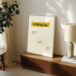 پوستر مینیمال روند پیشرفت، از قدم‌های کوچک تا شانس‌های بزرگ | طرح گرافیکی آماده چاپ و دانلود فوری | دکوراسیون انگیزشی