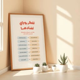 پوستر انگیزشی «تفکر پویای تضادها» | طرح قابل چاپ برای پذیرش هم‌زیستی تناقضات | افزایش انعطاف‌پذیری ذهنی و ارتقای رشد فکری