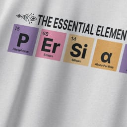 طرح تیشرت Essential Element Persian | عنصر ضروری «پارسی» به سبک جدول تناوبی | طرح تیشرت فان و غرور ملی