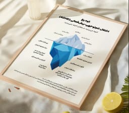 پوستر آموزشی «کوه یخ ADHD» | درک علائم پنهان و آشکار اختلال کم‌توجهی-بیش‌فعالی برای افزایش آگاهی | آماده برای دانلود و چاپ