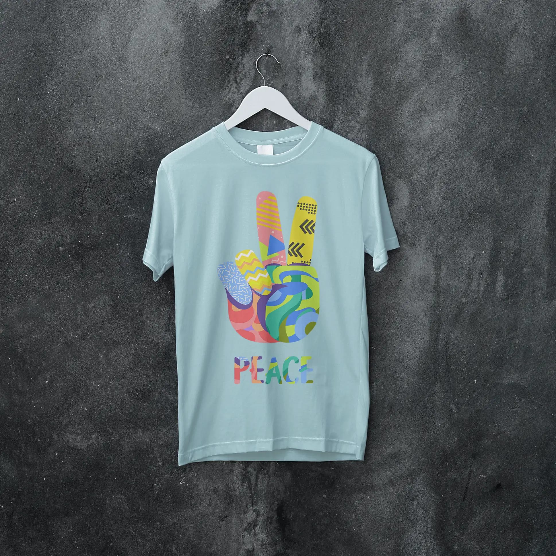 طرح وکتور تیشرت | Peace | نماد صلح و آرامش با طرح‌های رنگارنگ | قابل چاپ روی لباس