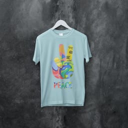 طرح وکتور تیشرت | Peace | نماد صلح و آرامش با طرح‌های رنگارنگ | قابل چاپ روی لباس