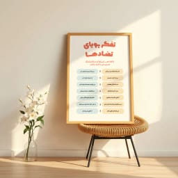 پوستر انگیزشی «تفکر پویای تضادها» | طرح قابل چاپ برای پذیرش هم‌زیستی تناقضات | افزایش انعطاف‌پذیری ذهنی و ارتقای رشد فکری