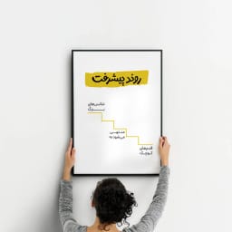 پوستر مینیمال روند پیشرفت، از قدم‌های کوچک تا شانس‌های بزرگ | طرح گرافیکی آماده چاپ و دانلود فوری | دکوراسیون انگیزشی